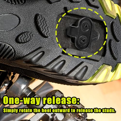 Black Bike Cleats Clips Replacement, Cycling Cleats for Indoor Cycling Spinning Biking Compatible with Shimano MTB SPD SM-SH51 and Look X-Track Pedals Parts