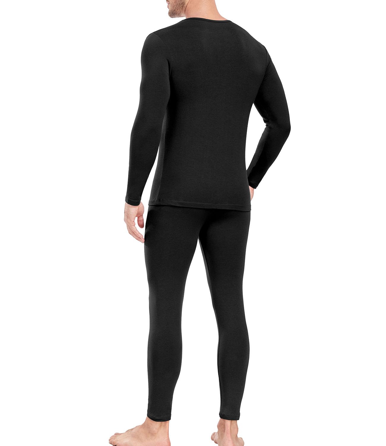 wirarpa Men's Cotton Long Johns Thermal Underwear Set Top and Bottom L