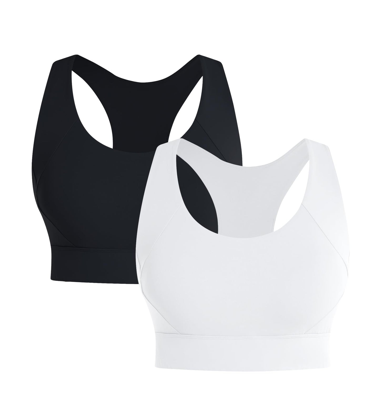 2 Pack Racerback Sports Bras for Women Medium Support Padded Workout Yoga Top Sports Wireless Bra