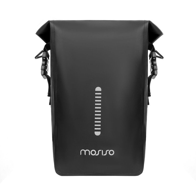 MOSISO Bike Front Fork Bag Waterproof 6L Bike Pannier Saddle Bicycle Fork Rack Bag, Bicycle Shoulder Pouch Cycling Accessories Pouch with Reflective Strips for Road Mountain Cycling, Black
