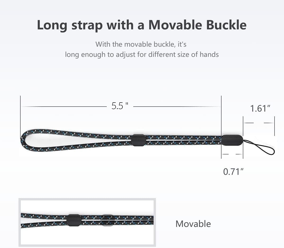 FINENIC Hand Wrist Strap Lanyard, Adjustable Wristlet Hand Strap Nylon Lanyard with Quick-Release for Cell Phone Cases, Cameras, Keychains, USB Flash Drives, Tablets, Gopro and Other Portable Items