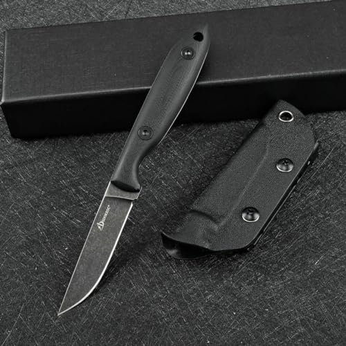 SDOKEDC Knives DC53 Steel Tactical Fixed Blade Knife with kydex sheath for Men EDC Outdoor Camping Survival Hunting (Black G10 handle)