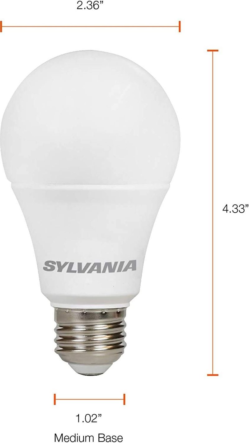 Sylvania ECO LED Light Bulb - A19 60W Equivalent, 9W, 750 Lumens, Soft White | 8 Pack, Frosted Finish