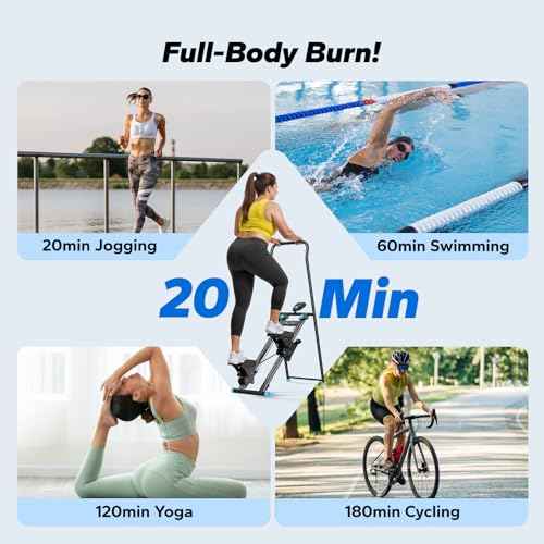 MERACH Stair Stepper for Home Gym Exercise, New Version Stairmaster for Full-Body Workout, Compact Folding Stair Climber with Extended Step Range, Adjustable Handlebar/Pedal