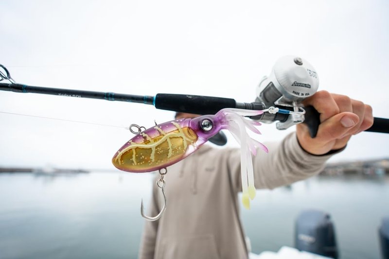Nomad Design Squidtrex Vibrating Fishing Lure - TPE Soft Plastic Bait for Saltwater | Strong BKK Assist Hooks