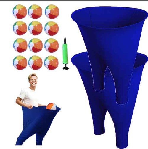 Granny Pants Yard Game Sets(2Pcs), Granny Pants Outdoor Games for Adults and Family, Party Field Day Games with 12 Bouncy Balls, More Balls for Backyard Park Beach (Blue)