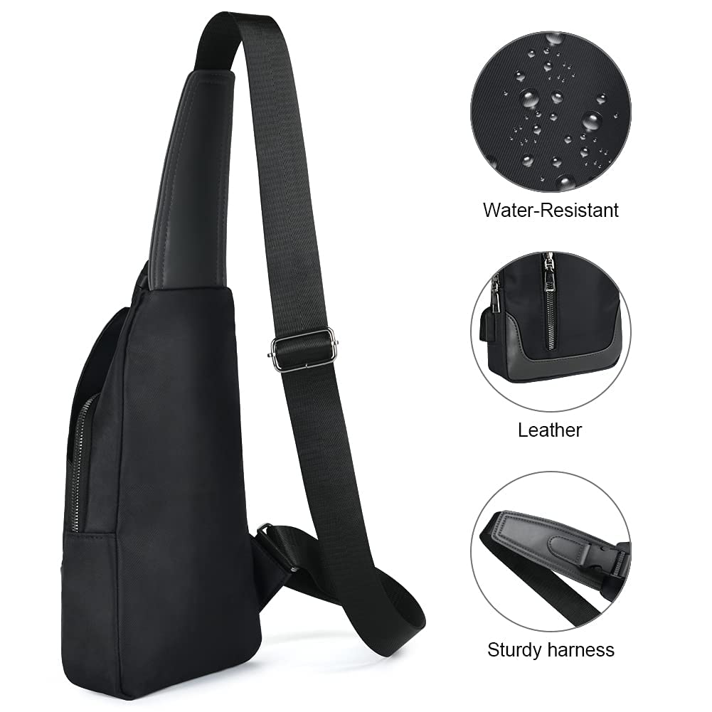 Sling Backpack with USB Charging Port, Chest Bag Crossbody Daypack Shoulder Bag for Men, Hiking, Cycling, Travel