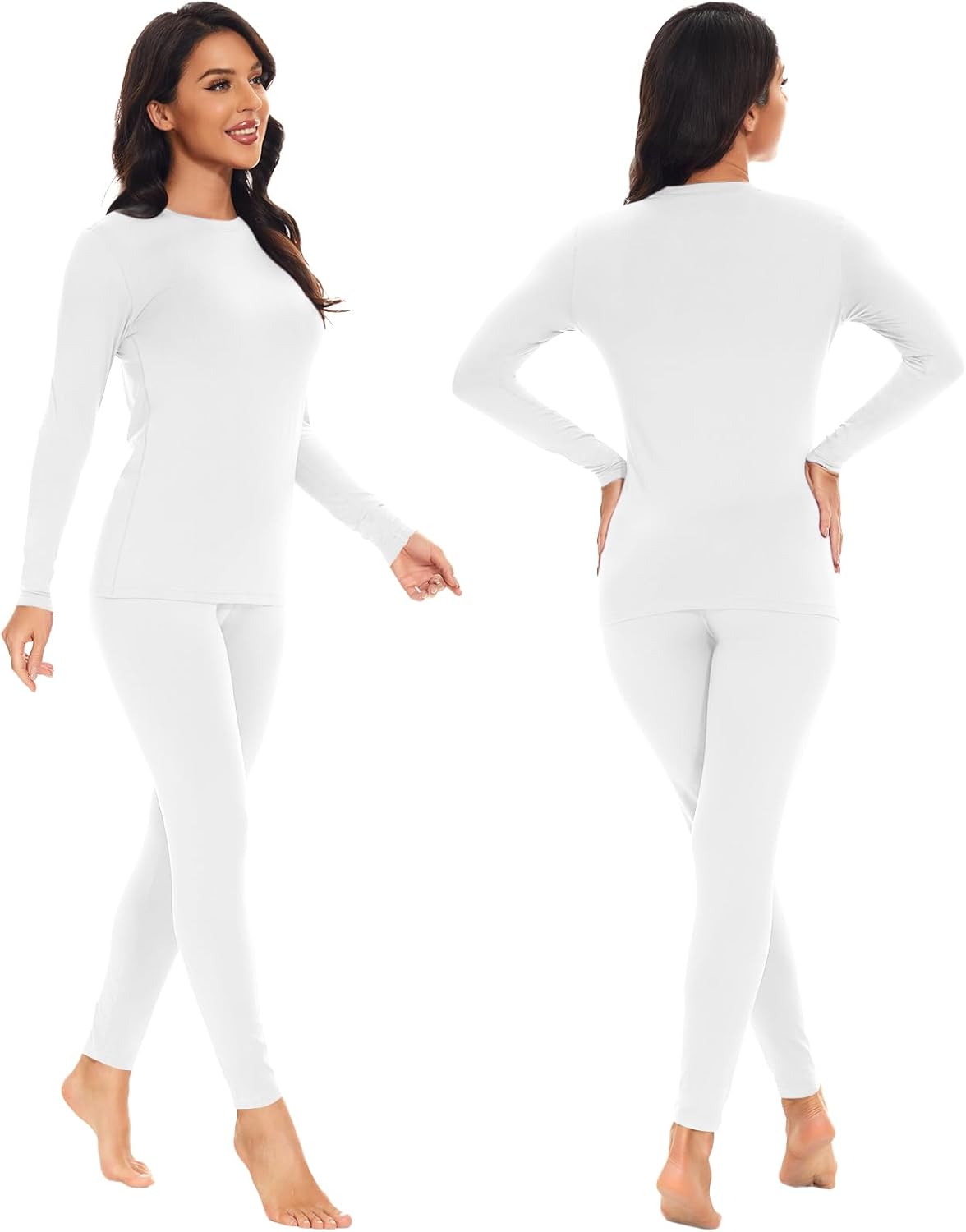 Thermal Underwear Set for Women - Fleece Lined Long Johns & Base Layer Top & Bottom | Cozy Comfort