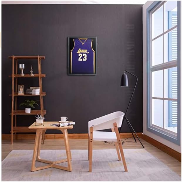 Jersey Frame Display Case - Large Lockable Shadow Box with UV Protection for Sports Jerseys | 4 Pack, Black