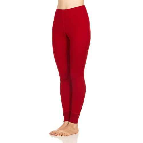 100% Merino Wool Women's Lightweight Base Layer Bottoms - Moisture Wicking Thermal Hiking Layers - True Red - X-Small