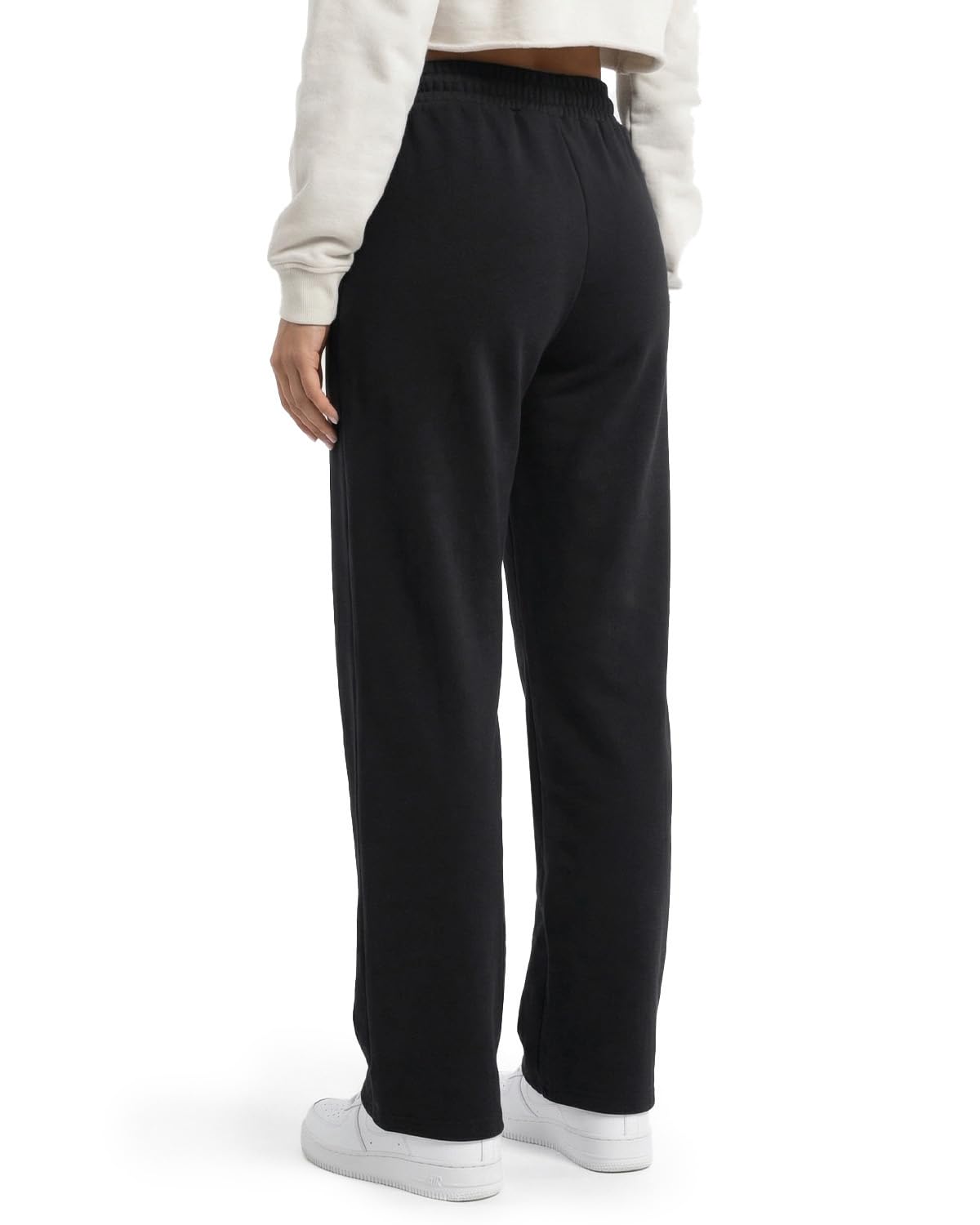 Zylioo Tall Women’s Wide Leg Lounge Pants 32"/34" Inseam, Elastic Waist Soft Sweatpants with Pockets Long Length Fit Black
