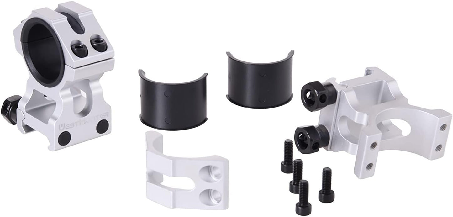 WestHunter Optics Picatinny Scope Rings - 1 Inch & 30 mm Tactical Precision Mount | 36 mm Center Height, Silver