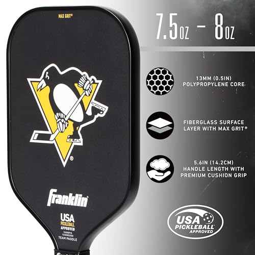 Franklin Sports NHL Team Pickleball Paddles - Official NHL Hockey Team Logo Pickleball Paddles - Signature Series 13MM Pickleball Paddle with MaxGrit - USA Pickleball (USAPA) Approved