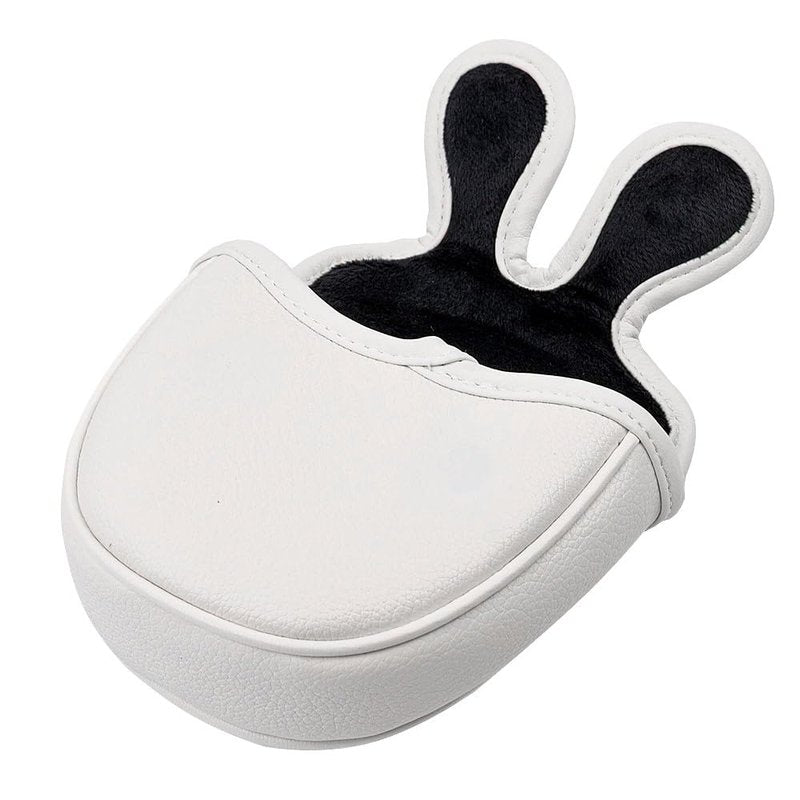 GOOACTION Golf Putter Headcover - Smiley Face Design Leather-Textured, Magnetic Closure, Water-Resistant Blade Protector, Navy Blue/White/Red/Yellow/Black (White, MU-V)