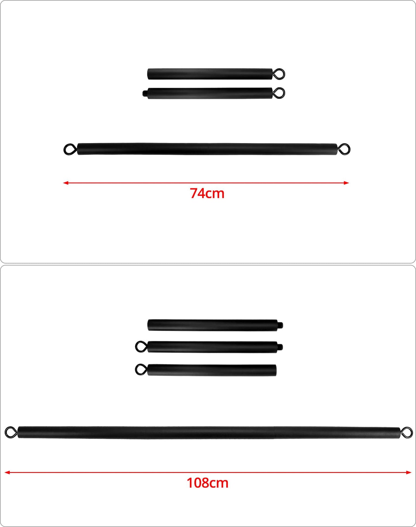 QWORK Resistance Band Bar Only, 108CM Adjustable Training Stick – Fits Most Loop Bands for Home, Gym & Travel Workouts
