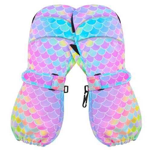 Kids Gloves Winter Toddler Mittens Girls Snow Ski Glove Waterproof Warm Sherpa with Long Cuff Snowboard Gloves