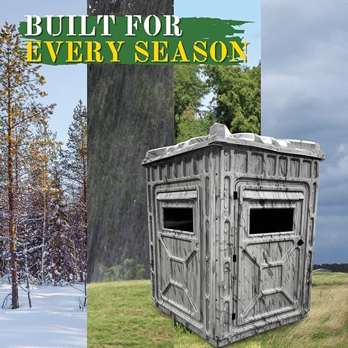 Outta Site Arctic 4-Sided Hunting Blind – 1-2 Persons Hard-Sided Ground Blind for Deer, Turkey Hunting – Snow Camo