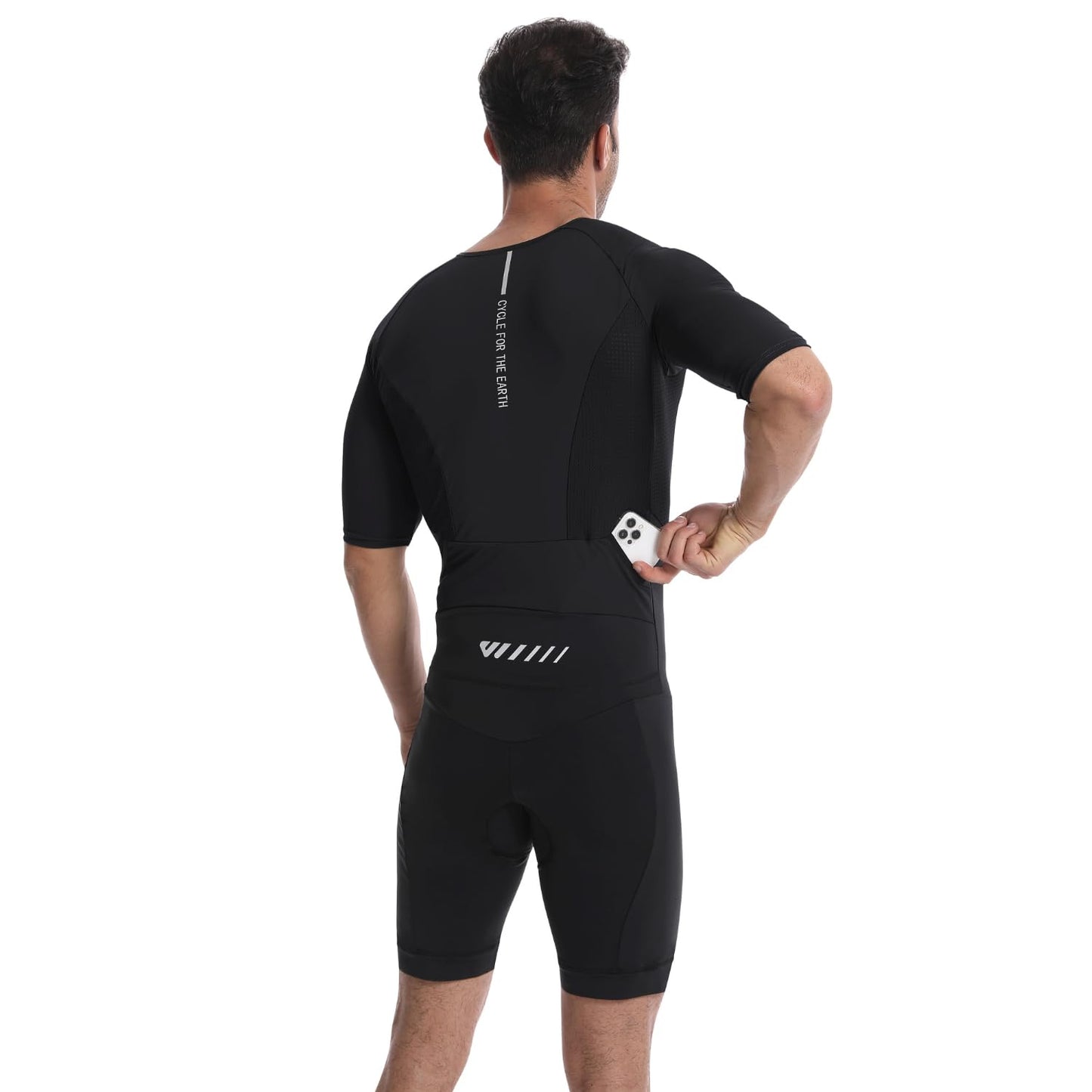Lo.gas Triathlon Suits Mens,High Elasticity Breathable Quick-Drying Trisuit Race‌ Skinsuits Cycling Swimskin Bike Swim Run Black XX-Large