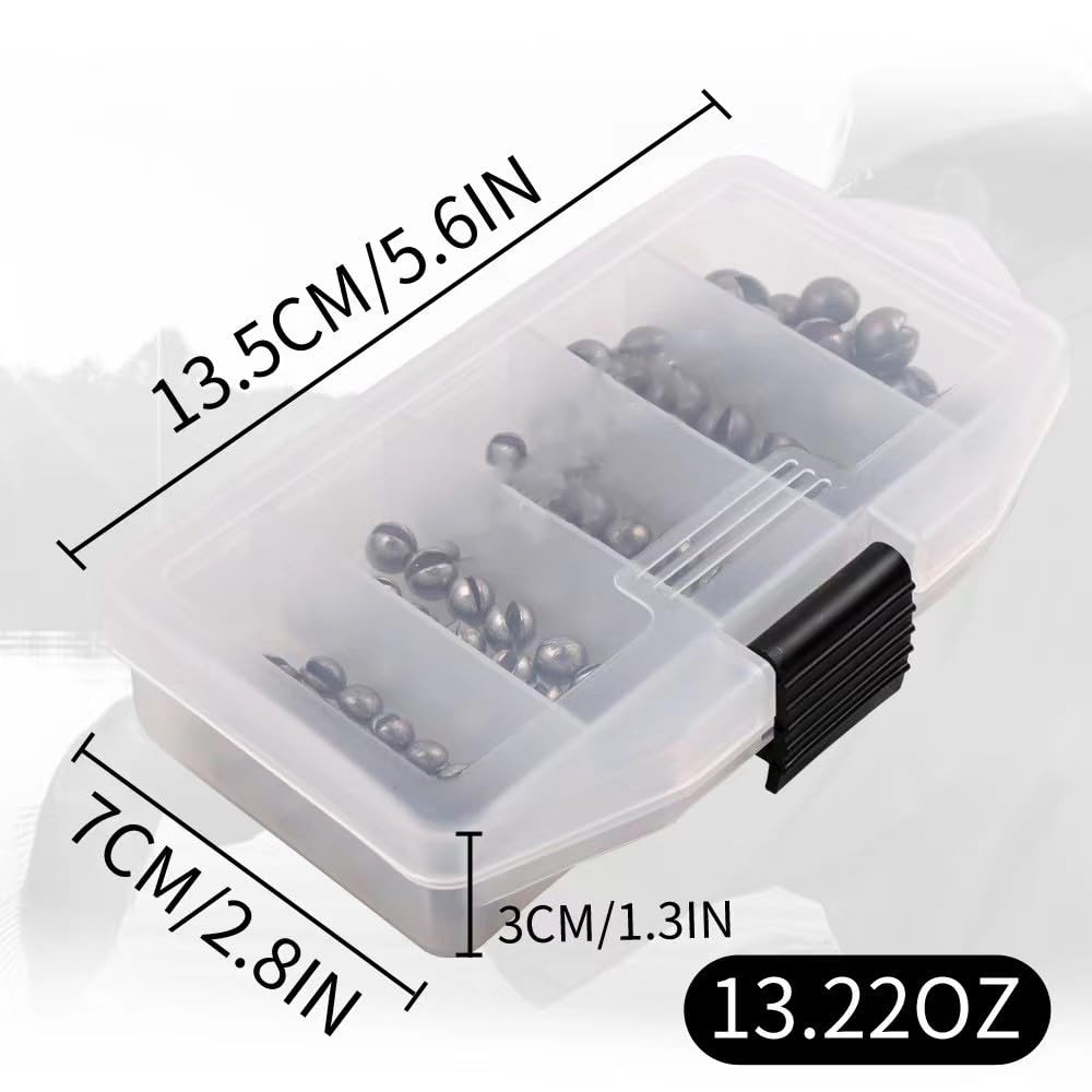 100PCS Fishing Weights Sinkers, Premium Split Shot Fishing Weights Sinkers, Round Removable Fishing Sinkers, 5 Sizes, Including 0.07/0.09/0.1/0.14/0.18ounce(Medium)