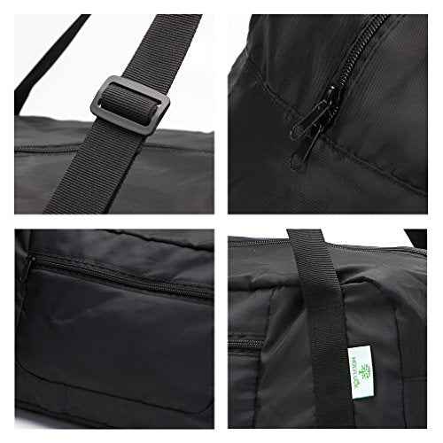 HOLYLUCK Foldable Travel Duffel Bag For Women & Men Luggage Great for Gym (black) One_Size