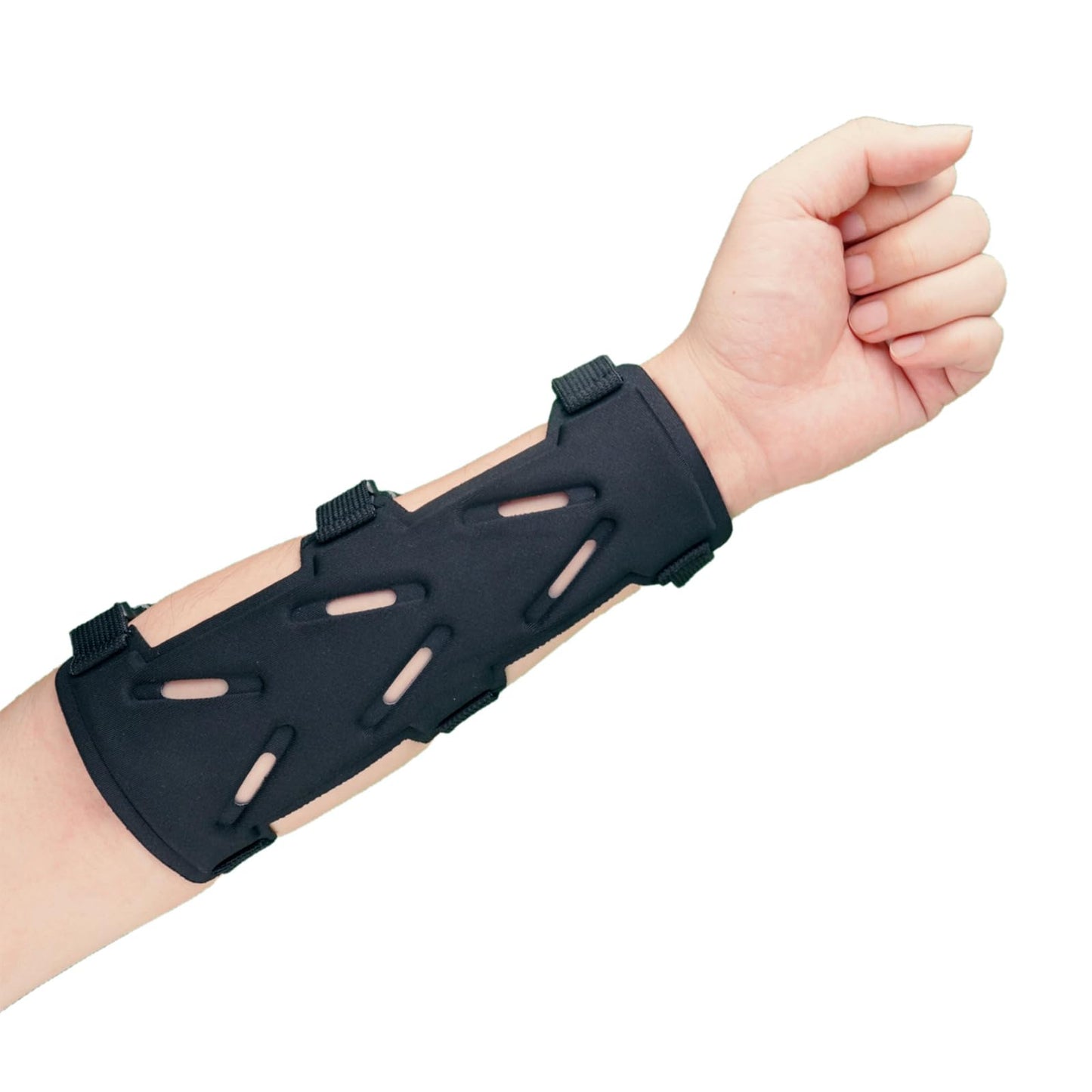 NRJSSCC Archery Arm Guard, Adjustable Strap Buckle Bow Arm Guards & Forearm Protector Bracer for Adults, Men, Women. Ideal for Hunting, Target Shooting, and Practice, Black