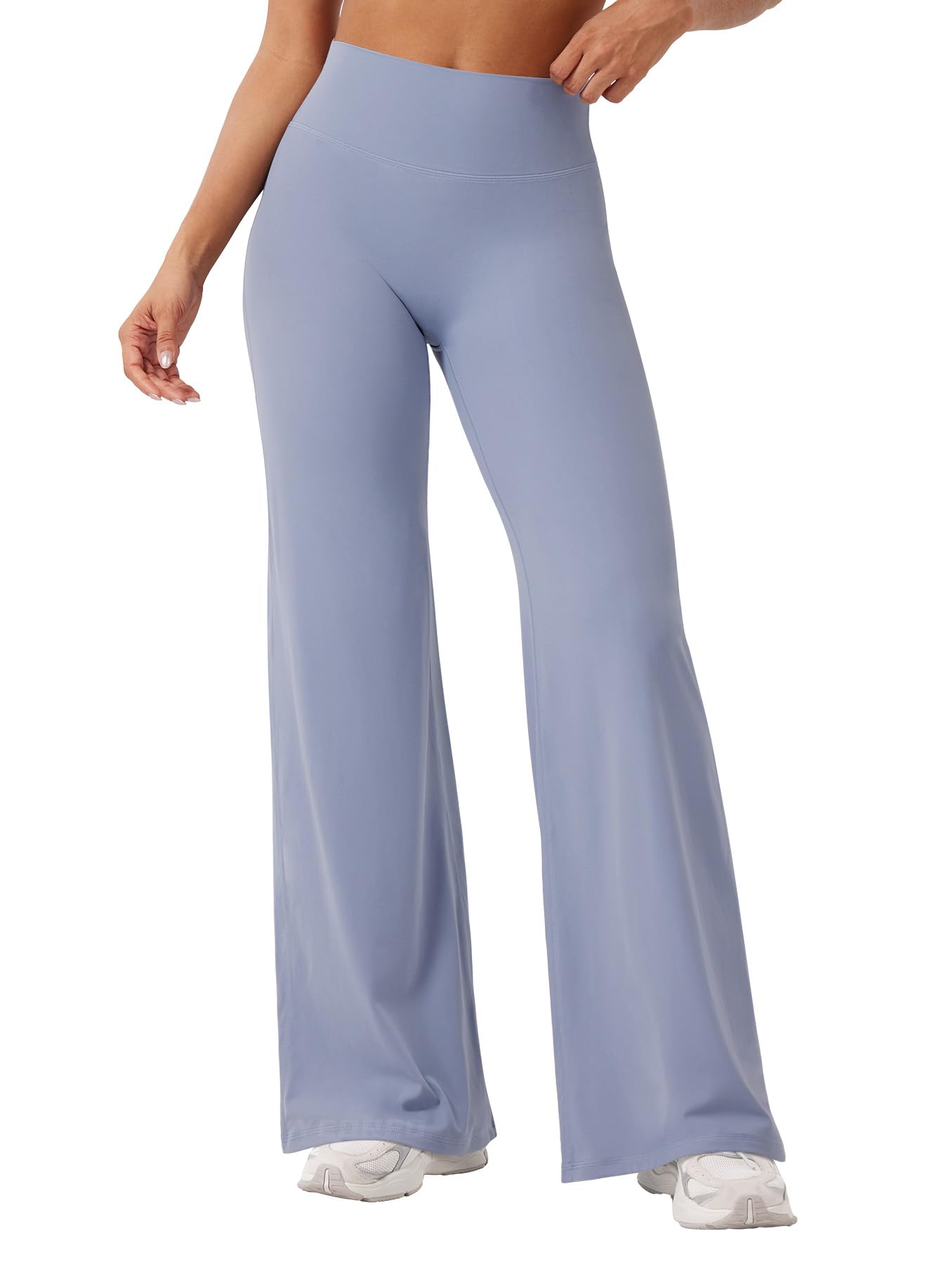YEOREO Workout Leggings Womens No Front Seam Straight Leggings 31.5" High Waist Buttery Eddiy Gym Yoga Pants Granite Blue XS