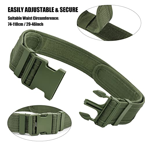 abcGoodefg Modular Equipment System Security Utility Tactical Duty Belt with Components Pouches Bags Holster Gear for Law Enforcement Guard Security Hunting (6 PCS, Army green)