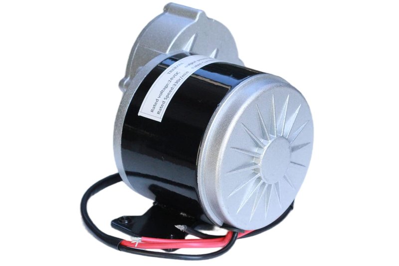 TRKIMAL 12/24 Volt DC 250W/350 Watt Gear Reduction Brushed Electric Motor with 9 Tooth Sprocket for E-Bike Mini Bikes Scooter (24V 350W)