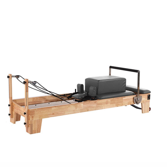 Pilates Reformer,Wood Pilates Fitness Equipment for Home and Studio,Pilates Reformer Machine with Reformer Box, Padded Jump Board