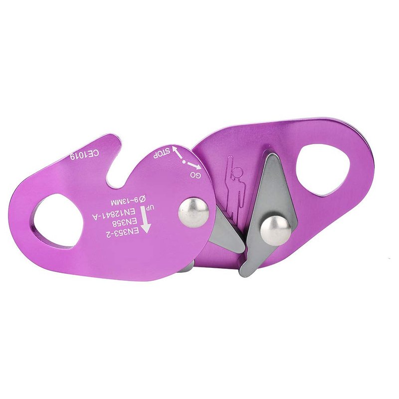 Alomejor Climbing Descender, self Braking Compact Rope Descender Aluminum Construction for Climbers Mountaineers Rescue Teams
