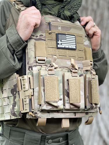 Redemption Tactical Crusader 2.0 Molle Quick Release Buckles Vest with Side Cummerbund Pouches and Triple mag Pouch (Multicam Cordura)