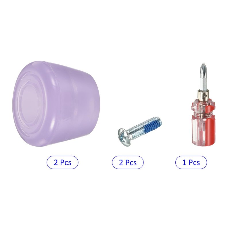 M METERXITY Roller Skate Stopper - Rubber Brake Block Toe Stops, Adjustable with Screwdriver, Apply to Roller Skate (1.46 Inch 1.85 Inch Dia, Purple)