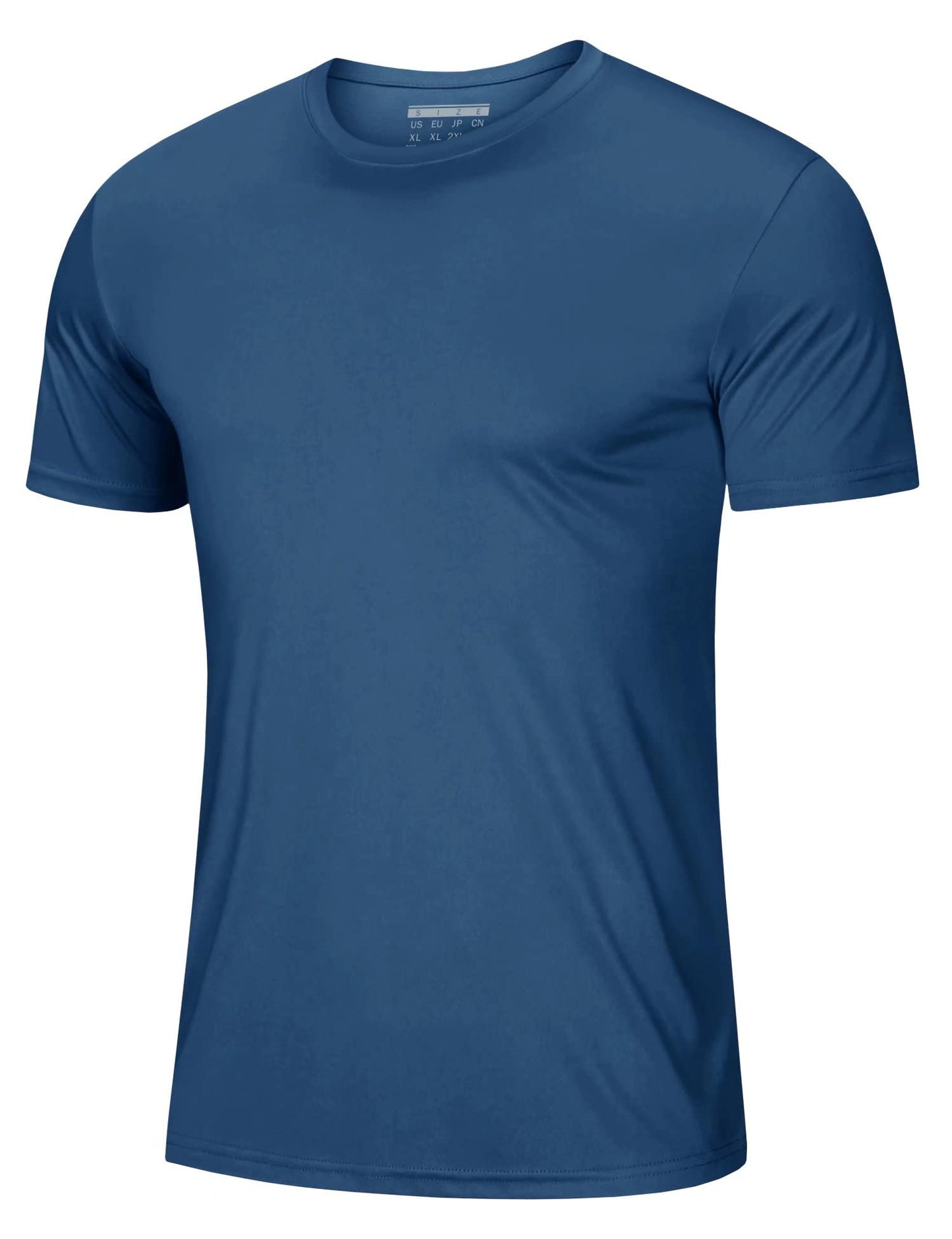 Mens Short Sleeve T Shirts UPF 50+ Shirt Sun Protection T-Shirts Rash Guards Shirts Gym Shirts Workout Tshirts Quick Dry T-Shirt Blue Grey