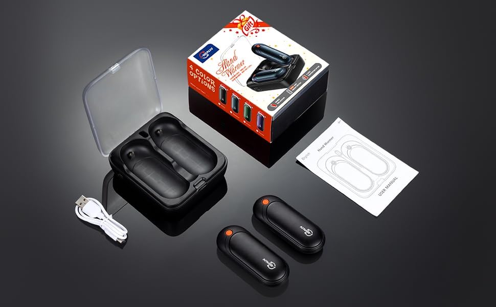 Rechargeable Hand Warmers - 5 Levels Double-Sided Heating | 10000mAh Charging Case, Portable Pocket Heater for Winter Outdoor Activities