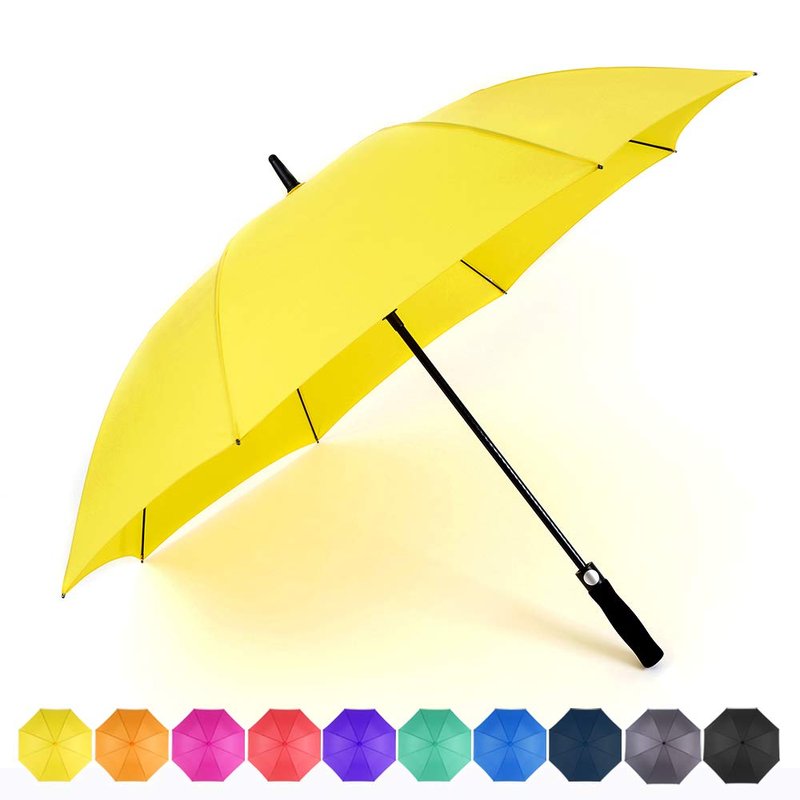 RUMBRELLA Golf Umbrella Windproof UV Umbrellas Large UPF 50+ Auto Open 55IN, Bright Yellow