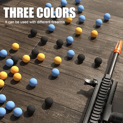 LinRui 100ct .68 Cal Paintballs for Reusable Training and Less Lethal Self Defense Balls, Paintballs .68 Caliber Ammo Rubber Projectile Fit for Byrna SD/T4E HDR/Paintball Guns （Goggle Included）