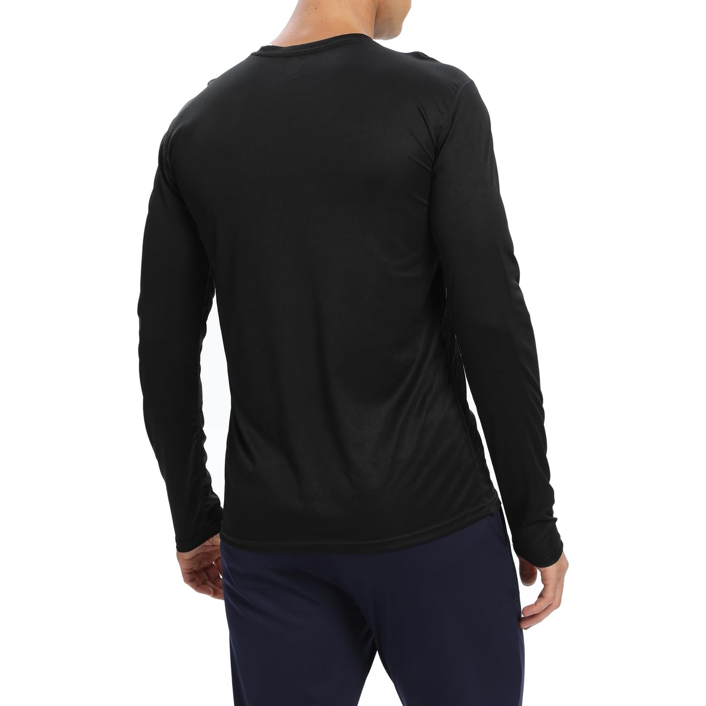 Tee Shirts for Men 6 Pack,Mens Long Sleeve T Shirts Workout Gym Athletic Sun Protection UPF 50+ Performance Running Shirts(L)