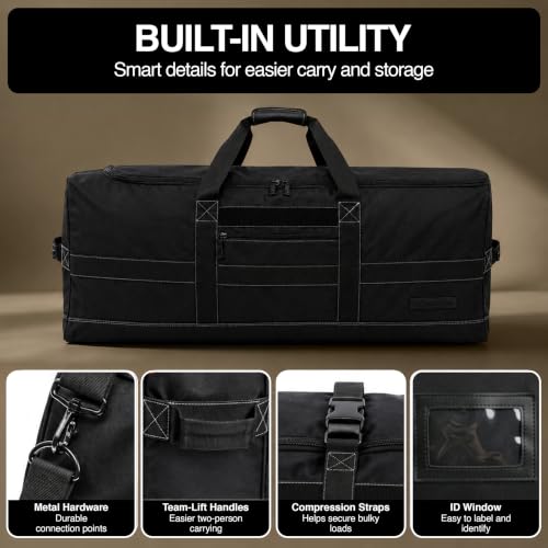 Heavy Duty Large Duffle Bag 132L Travel Gear Sports Equipment Storage