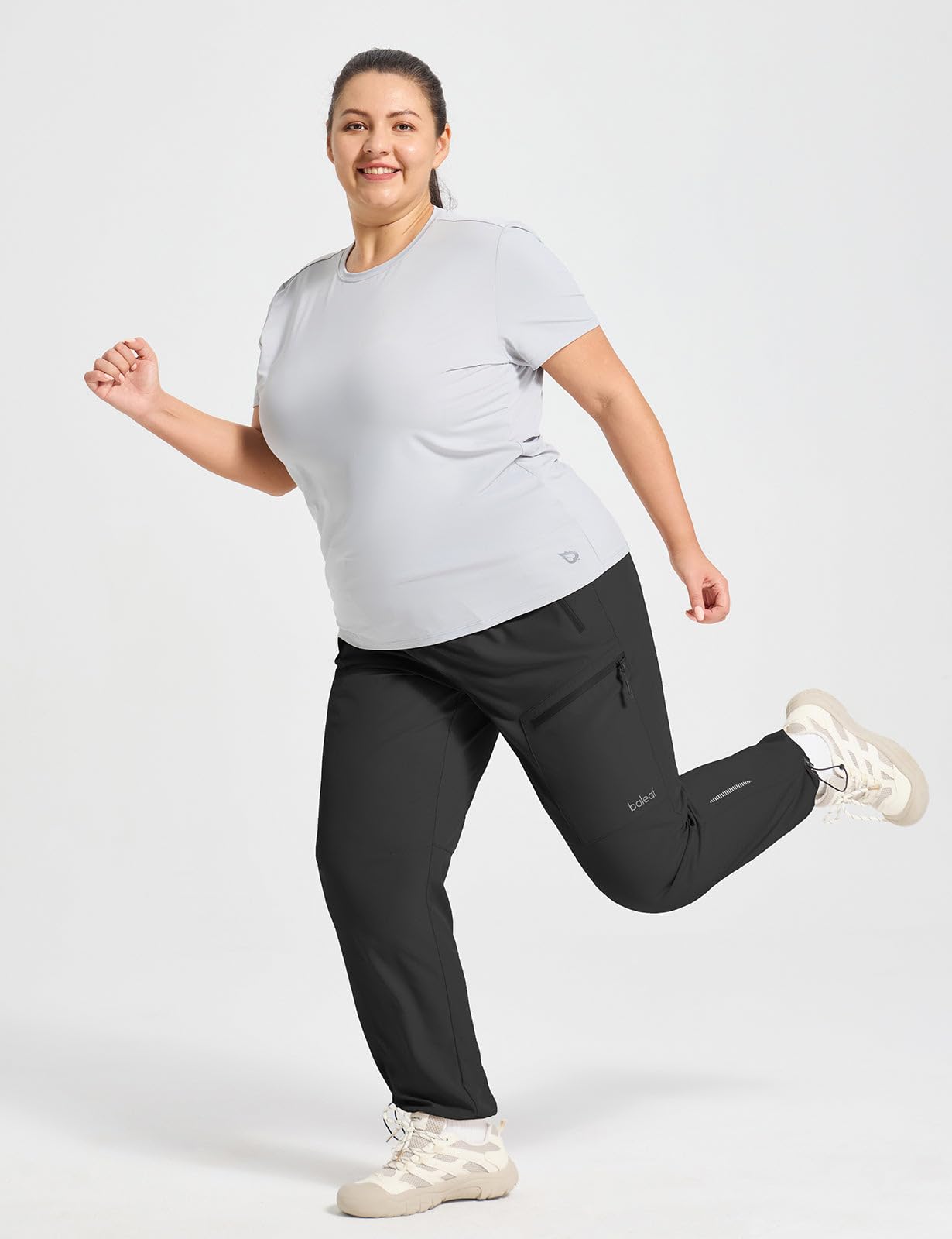 baleaf Women's Plus Size Hiking Pants Water Resistant Black XL