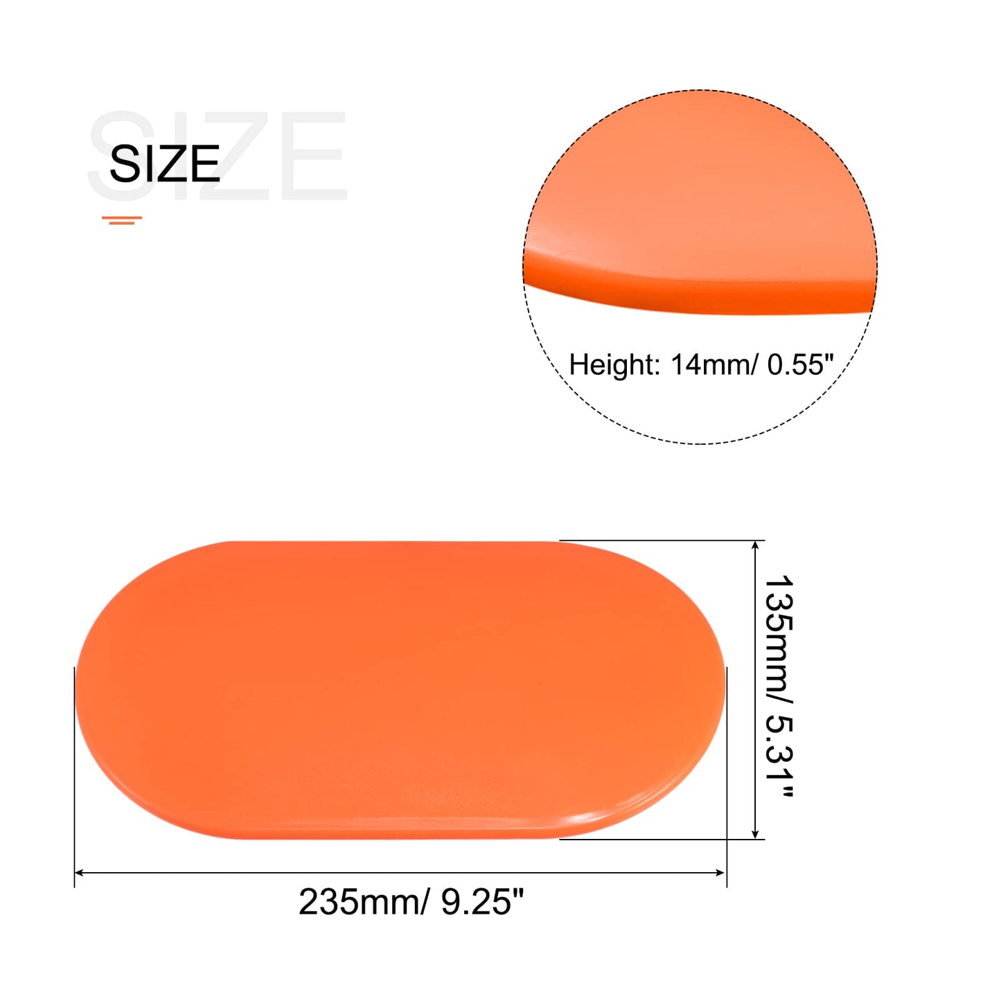 uxcell Exercise Core Sliders, Oval Glider Discs with Feet Covers, Dual Sided Usage in Home Gym for Full Body Workout, Orange