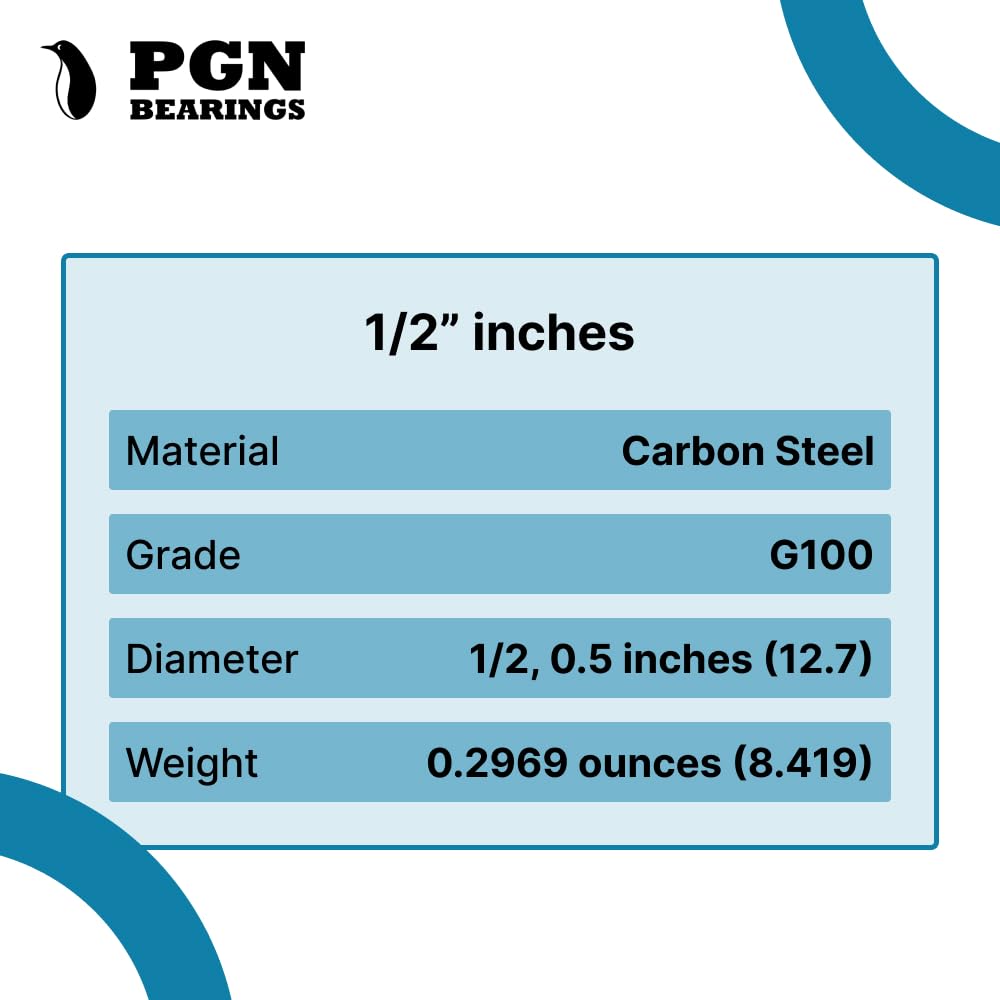 (2000 Pieces) PGN Steel Slingshot Ammo - 1/2" Inch (0.50" Caliber) - Straight & Precise Practice Slingshot Ammo - Steel Pocket Slingshot Ammo - Slingshot Ammo Steel