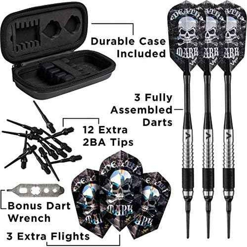 Viper Desperado 80% Tungsten Soft Tip Darts with Storage/Travel Case: Death Mark, 18 Grams