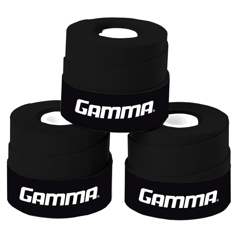 GAMMA Sports Supreme Overgrip for Tennis, Pickleball, Squash, Badminton, and Racquetball Racquets, 3 Count (Pack of 1), Black