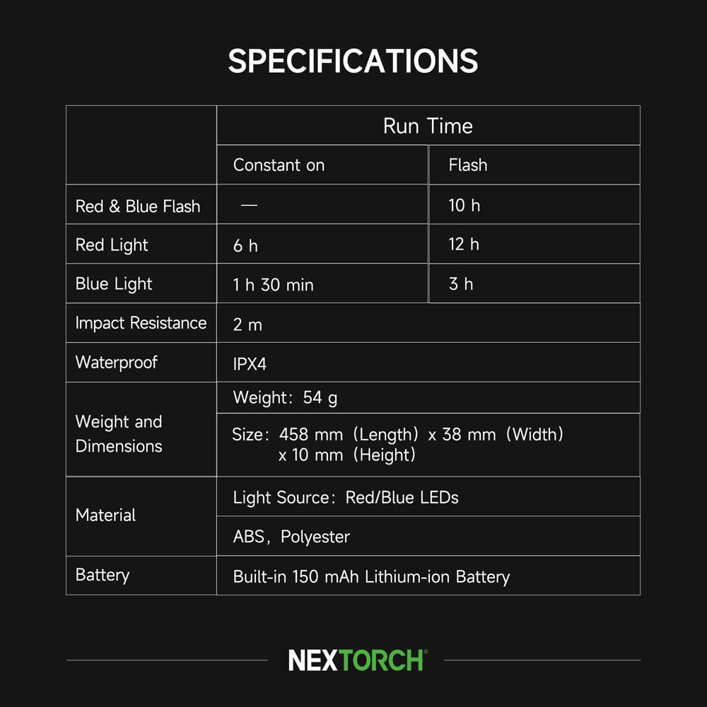 NEXTORCH LED Slap Armband Lights Rechargeable Safety Wristband Lights (1 Pack) High Visibility Reflective Bands Reflector Gear Glow Bracelet for Bicycling Dog Walking Running Joggers
