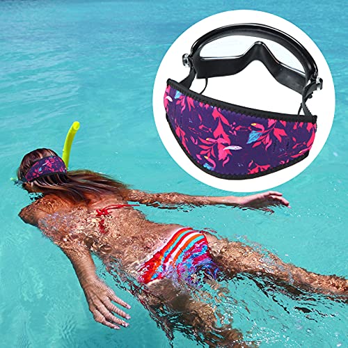 Skylety 3 Pieces Neoprene Mask Straps Cover Diving Mask Straps Neoprene Mask Dive Hair Protector Wrap for Dive and Snorkel Water Sports Masks with Printed of Marine Aquatic Plants and Fish