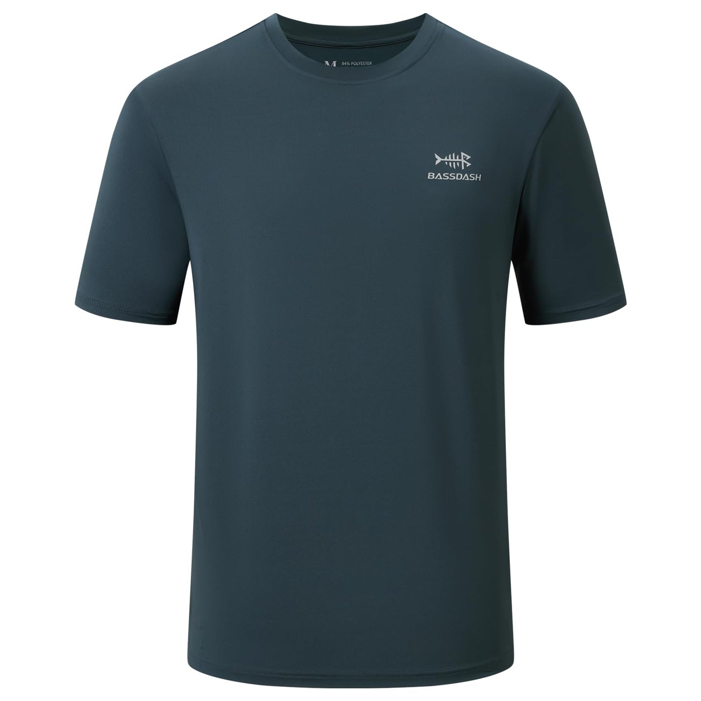BASSDASH Men’s UPF 50+ Short Sleeve Fishing Shirts Performance Cooling UV Sun Protection Hiking T-Shirts Slate Blue