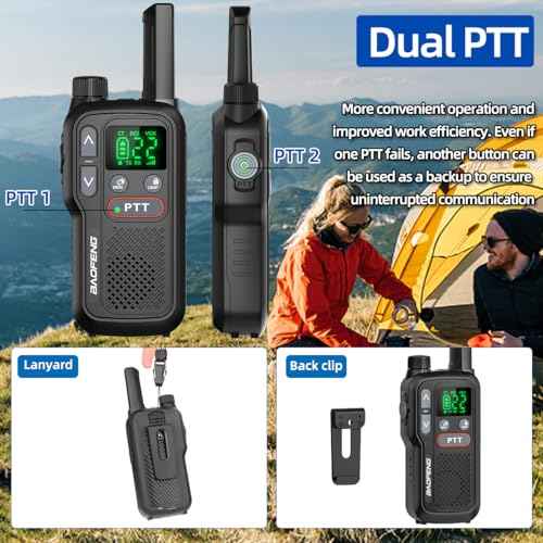 Walkie Talkies Long Range for Adults,Rechargeable FRS Walkie Talkies with Earpiece 2 Way Radio NOAA Walky Talky with Flashlight VOX 1500mAh Battery USB-C Charger for Camping Hunting Cruise Ship,2Pack