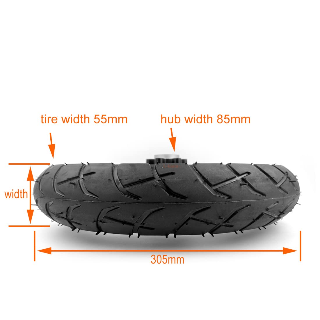 12inch Wheel With Pneumatic Tire Tube Compatible With 160mm Disc Brake 12 1/2 X 2 1/4 Black Wheel For Mini Bicycle Scooter（black with disc）