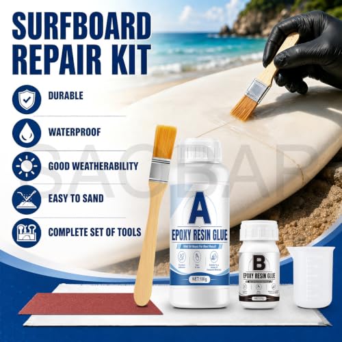 SAOBAR Epoxy Surfboard Repair Kit for Cracks Scratches Waterproof & Flexible