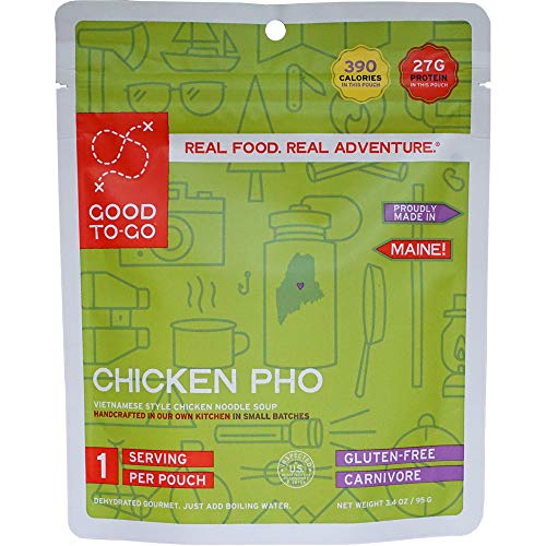 GOOD TO-GO Chicken Pho | Camping Food, Backpacking Food (Single Serving) | Just Add Water Meals, Backpacking Meals | Dehydrated Meals Taste Better Than Freeze Dried Meals